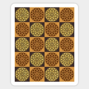 Dahlia Checkerboard in Gold Glitter Sticker